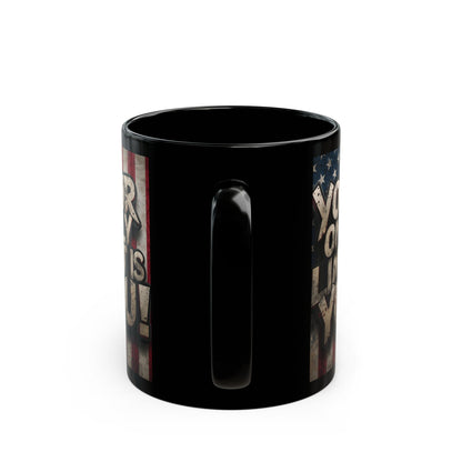 Your Only Limit Is You Black Ceramic Mug - Motivational American Flag