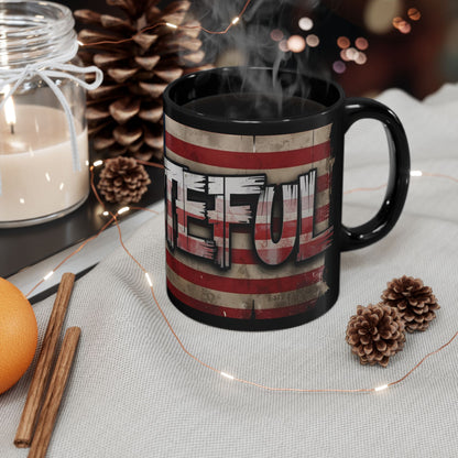 Grateful Mug - Vintage American Flag Design - Patriotic Gift - 11oz/15oz