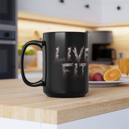 LIVE FIT Black Ceramic Mug (11oz/15oz)