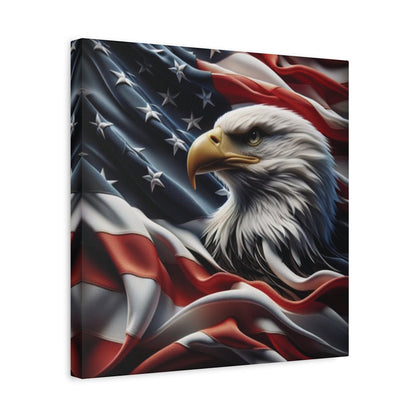 Patriotic Eagle Canvas Wall Art - American Flag Decor - Red White Blue - Gallery Wrapped - 27 Sizes - Veteran Gift