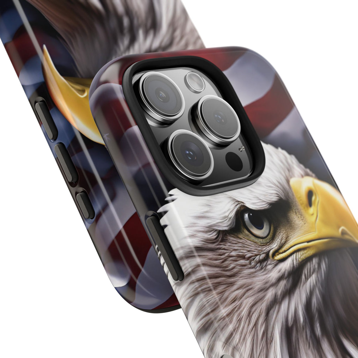 Patriotic - Bald Eagle - Phone Case - Tough Phone Case - American Flag Design - Gift for Veterans - National Holidays - Outdoor Adventures - Eagle Lover