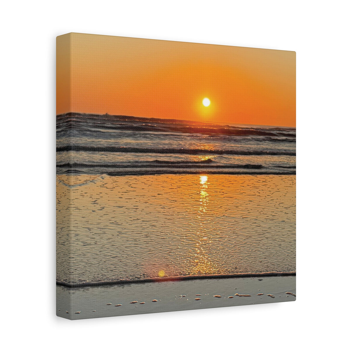 Sunset Beach Canvas Print, Ocean Decor, Wall Art, Home Decor, Coastal Artwork for Living Room