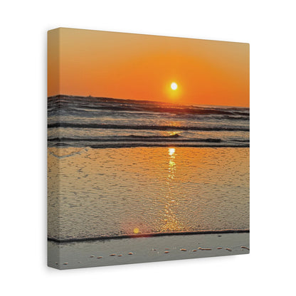 Sunset Beach Canvas Print, Ocean Decor, Wall Art, Home Decor, Coastal Artwork for Living Room