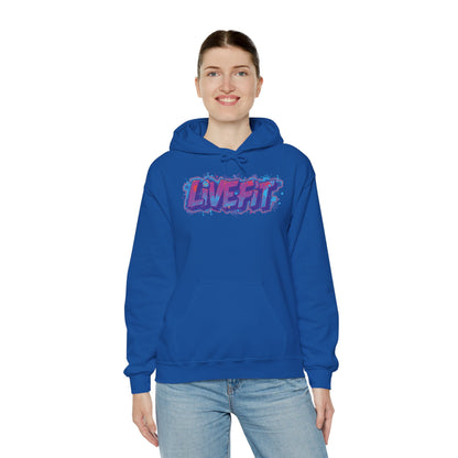 LIVE FIT Hoodie Sweatshirt - Motivational Fitness Pullover - Unisex Gym Hoodie - S-5XL