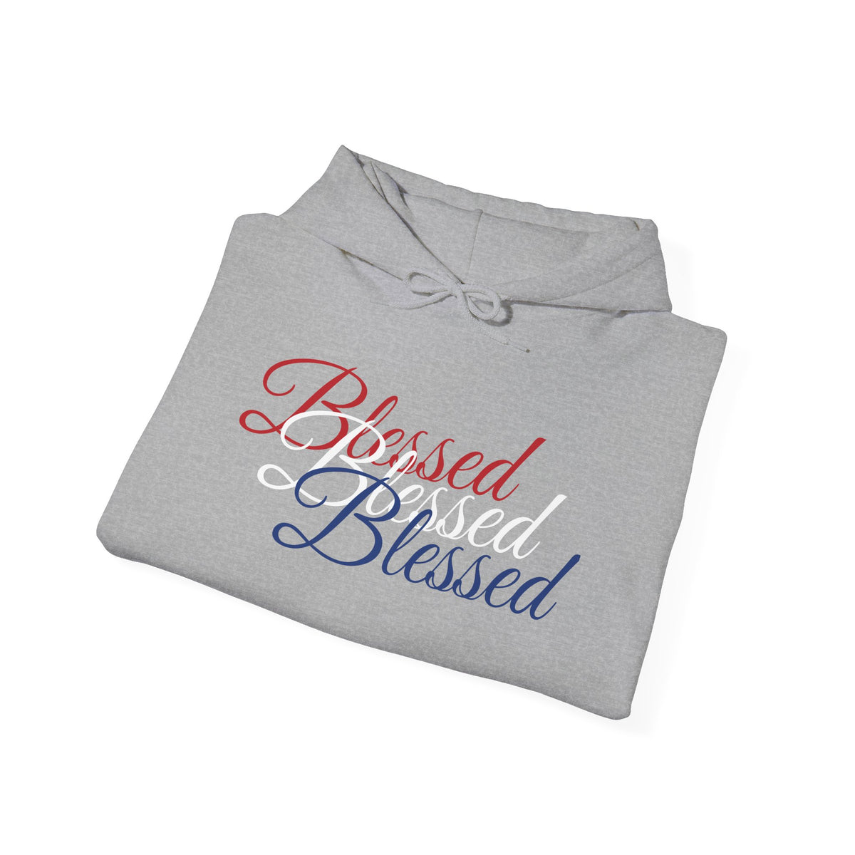 Blessed Hoodie - Patriotic Red White Blue - Unisex Pullover - Front & Back Print - S-5XL