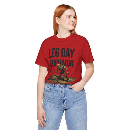 Leg Day Survivor Tee - Fitness Shirt - Workout Apparel - Gym Gift - Unisex Graphic Tee - Funny T-shirt