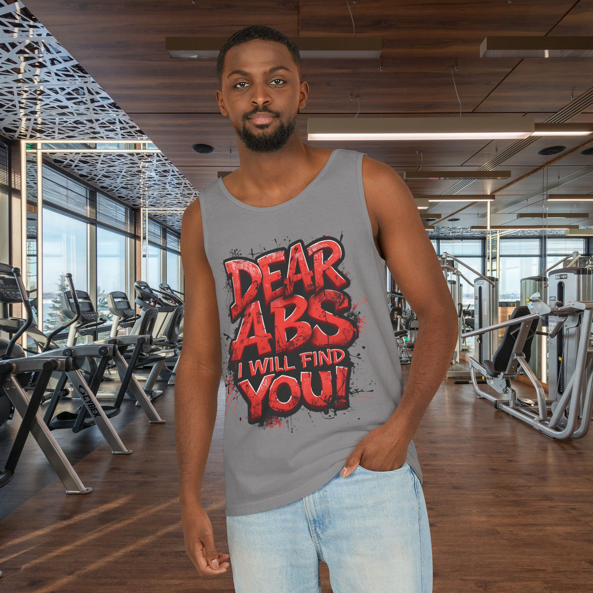 Dear Abs I Will Find You! - Garment-Dyed Tank Top - Funny Gym Tank - Unisex Fitness Apparel - XS-3XL