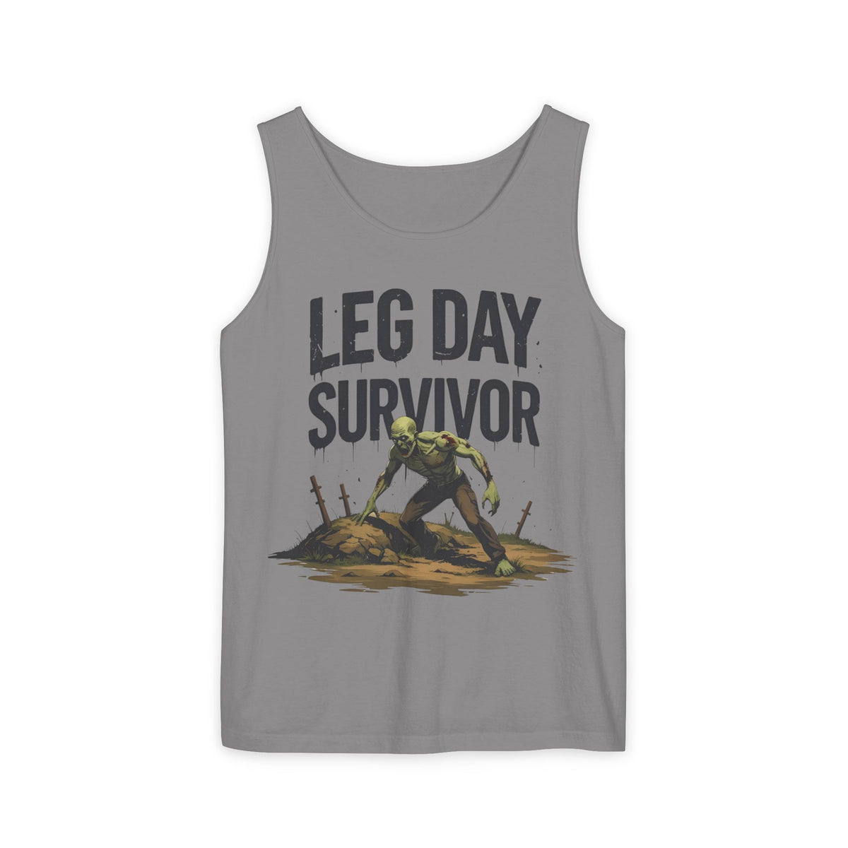 Leg Day Survivor! - Garment-Dyed Tank Top - Funny Gym Tank - Unisex Fitness Apparel - XS-3XL