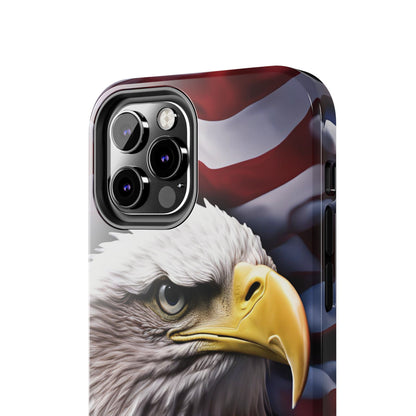 Patriotic - Bald Eagle - Phone Case - Tough Phone Case - American Flag Design - Gift for Veterans - National Holidays - Outdoor Adventures - Eagle Lover