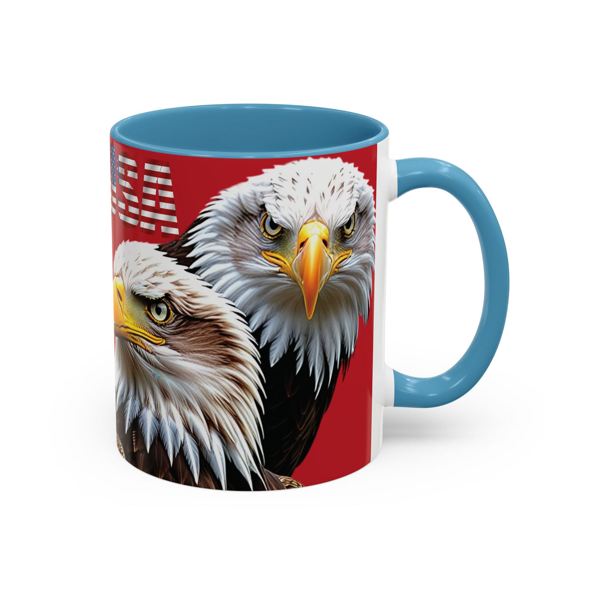 Patriotic Bald Eagle Accent Mug - Red White & Blue - 11oz/15oz - 4 Colors