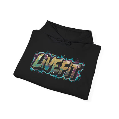 LIVE FIT Hoodie - Unisex Heavy Blend Sweatshirt - Fitness Gym Wear - Workout Apparel - S-5XL