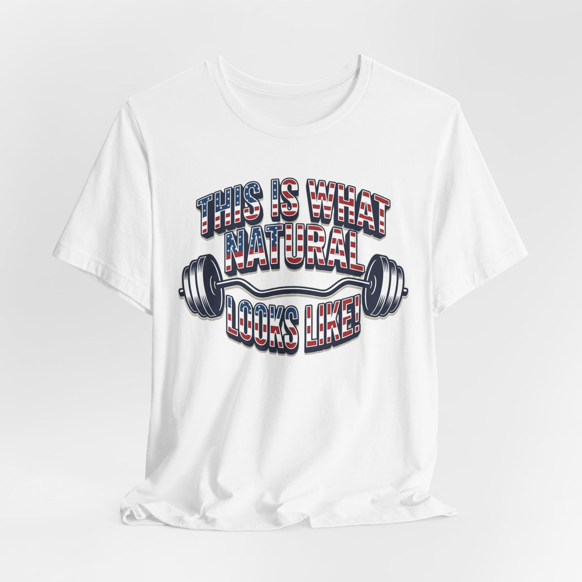 Natural Looks American Flag Gym T-Shirt | Motivational Weightlifting Tee
