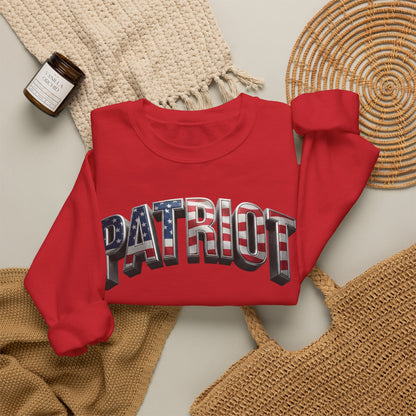 Patriot Fit Life Crewneck Sweatshirt - Arched American Flag 'PATRIOT' Graphic | Unisex S-4XL