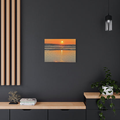 Sunset Beach Canvas Print, Ocean Decor, Wall Art, Home Decor, Coastal Artwork for Living Room