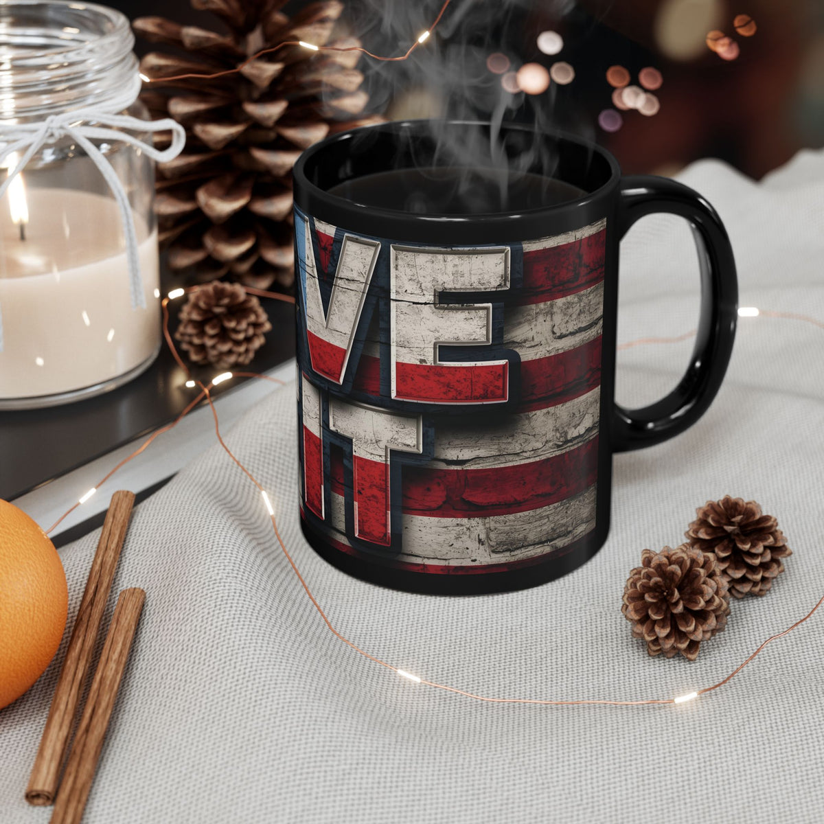 LIVE FIT Patriotic Mug - American Flag Design - 11oz/15oz