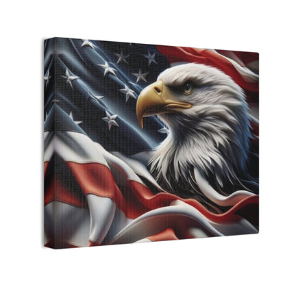 Patriotic Eagle Canvas Wall Art - American Flag Background - USA Decor