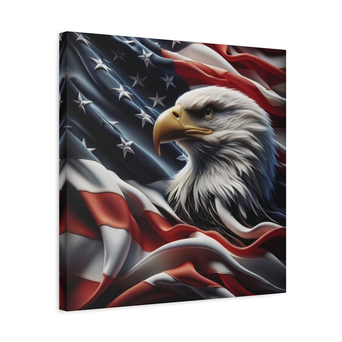 Patriotic Eagle Canvas Wall Art - American Flag Decor - Red White Blue - Gallery Wrapped - 27 Sizes - Veteran Gift