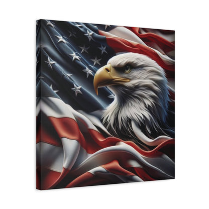 Patriotic Eagle Canvas Wall Art - American Flag Decor - Red White Blue - Gallery Wrapped - 27 Sizes - Veteran Gift