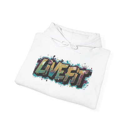 LIVE FIT Hoodie - Unisex Heavy Blend Sweatshirt - Fitness Gym Wear - Workout Apparel - S-5XL