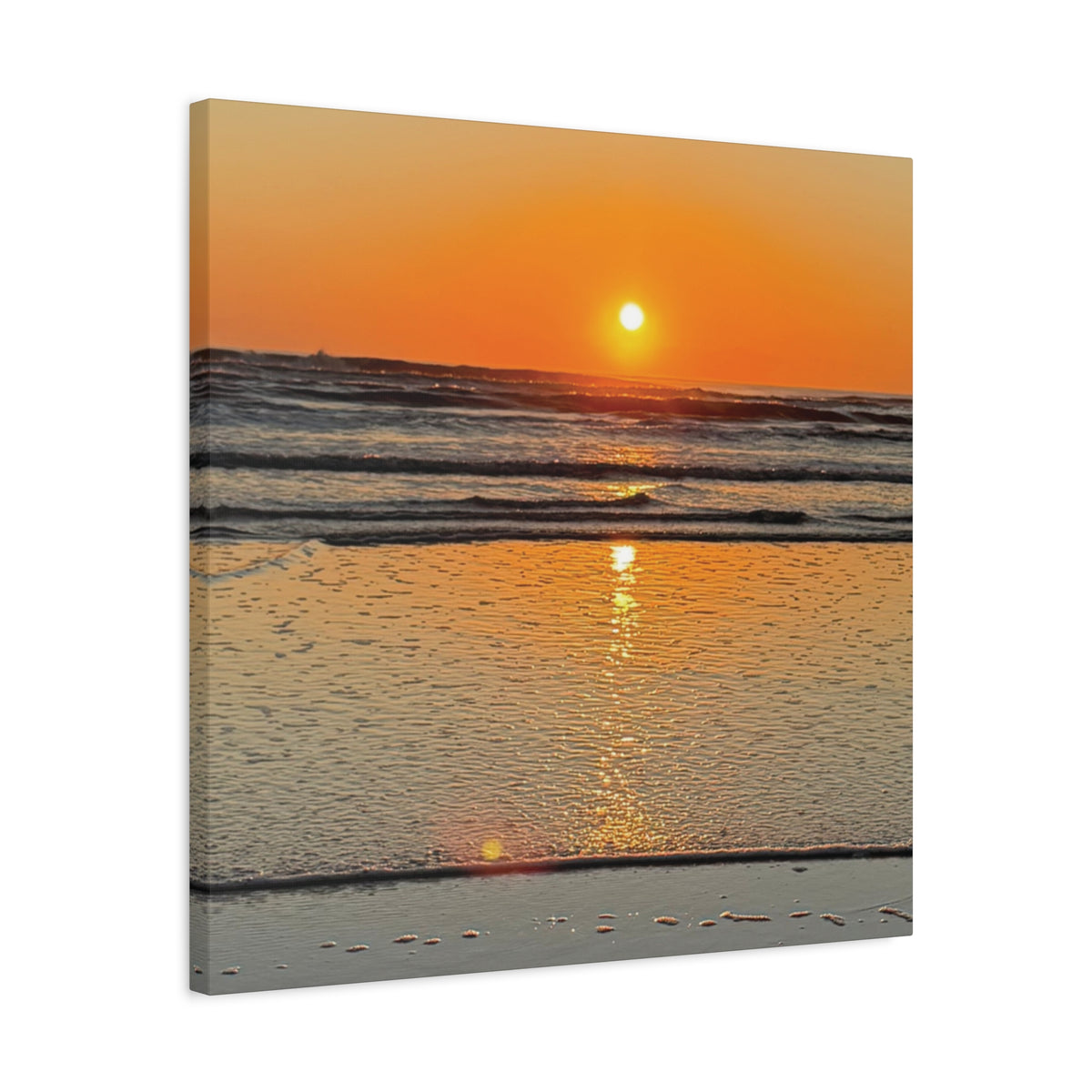 Sunset Beach Canvas Print, Ocean Decor, Wall Art, Home Decor, Coastal Artwork for Living Room