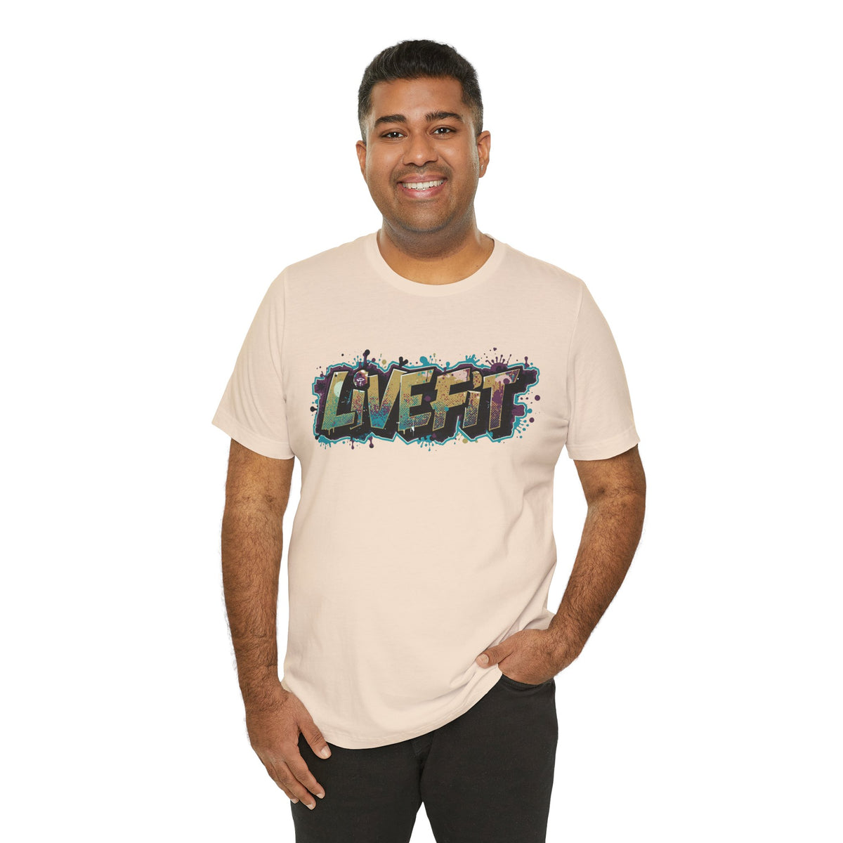 LIVE FIT Graphic Fitness Tee - Motivational Workout T-Shirt - Unisex XS-4XL