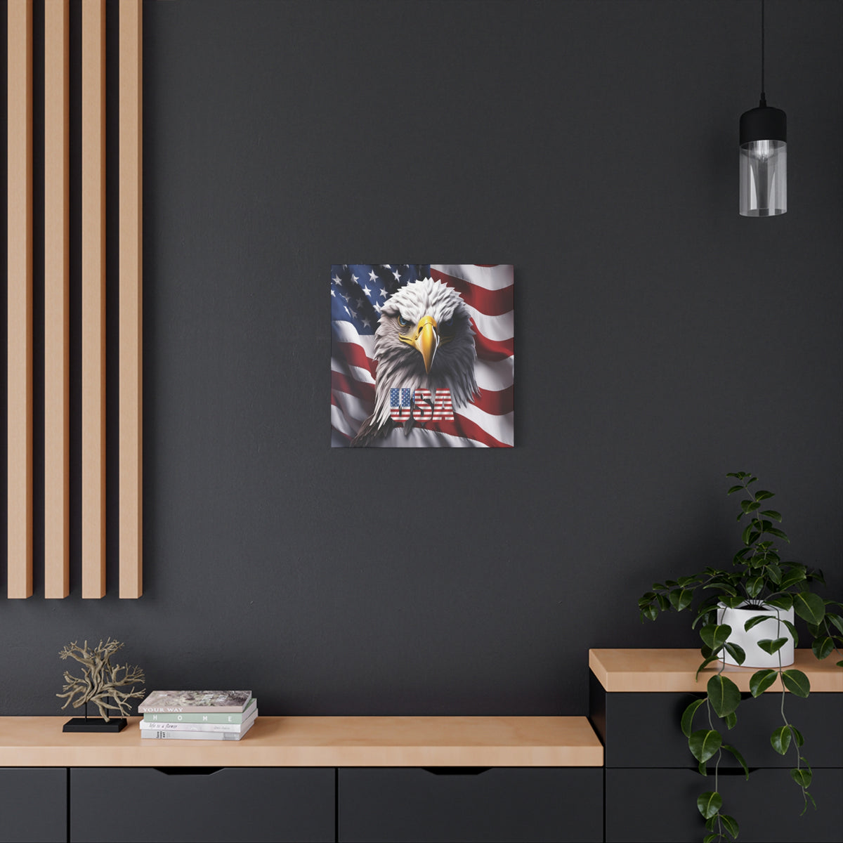 American Eagle Canvas Wall Art - Patriotic Flag Decor - USA Pride
