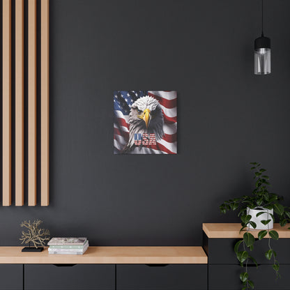 American Eagle Canvas Wall Art - Patriotic Flag Decor - USA Pride