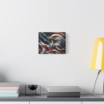 Patriotic Eagle Canvas Wall Art - American Flag Decor - Red White Blue - Gallery Wrapped - 27 Sizes - Veteran Gift