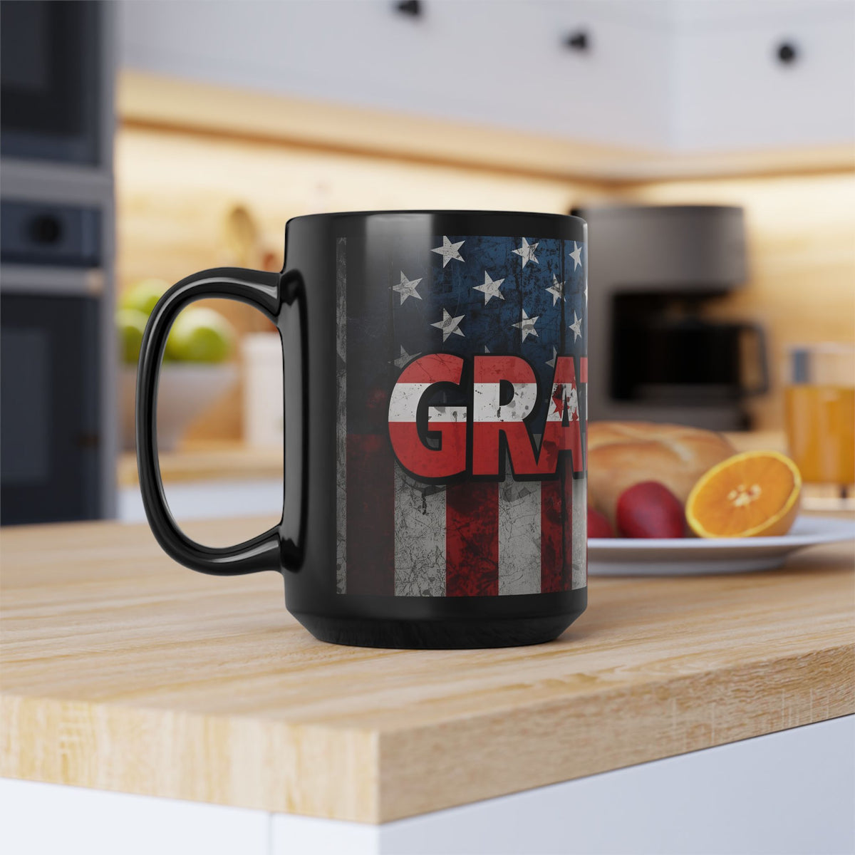 Grateful Mug - Vintage American Flag Design - Patriotic Gift - 11oz/15oz