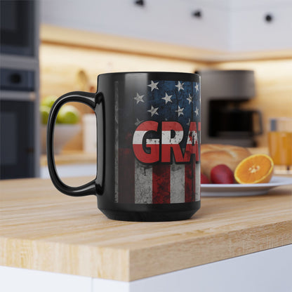Grateful Mug - Vintage American Flag Design - Patriotic Gift - 11oz/15oz