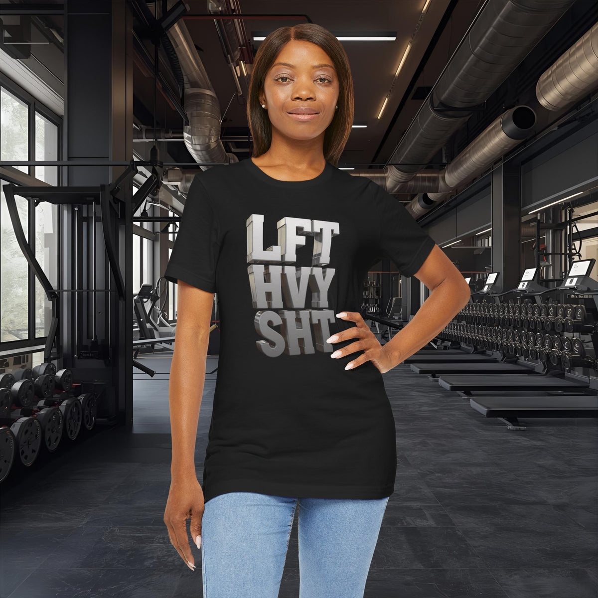 Lift Heavy Shit - LFT HVY SHT - 3D Gym T-Shirt - Bold Weightlifting Tee