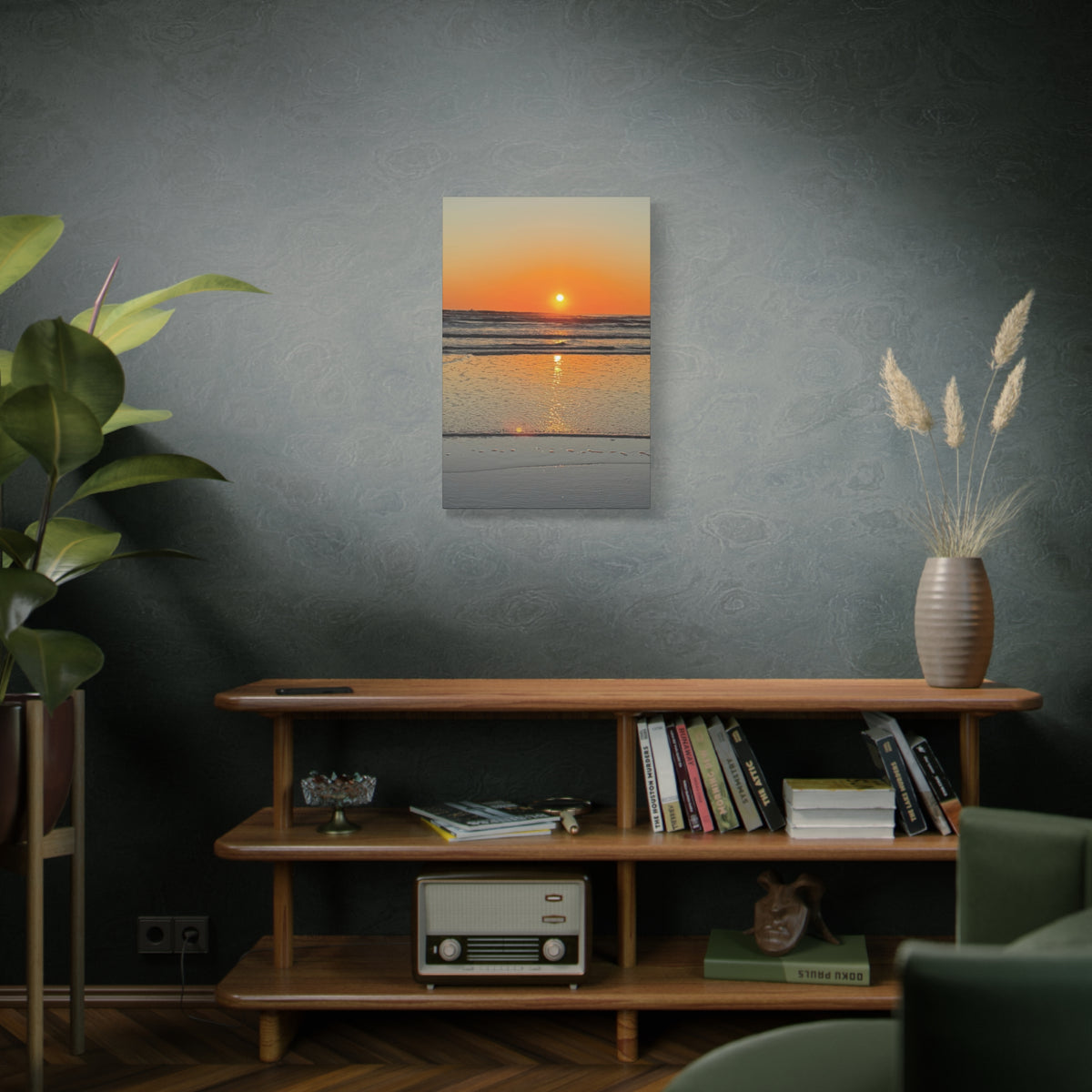 Sunset Beach Canvas Print, Ocean Decor, Wall Art, Home Decor, Coastal Artwork for Living Room