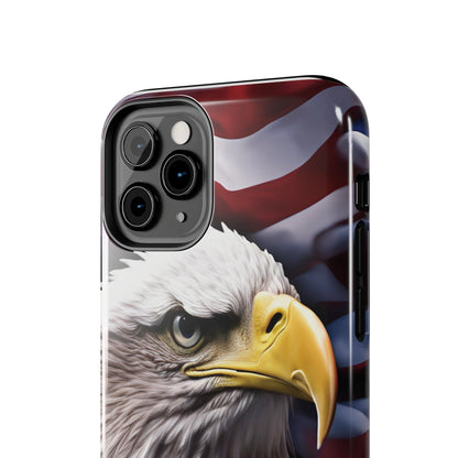 Patriotic - Bald Eagle - Phone Case - Tough Phone Case - American Flag Design - Gift for Veterans - National Holidays - Outdoor Adventures - Eagle Lover