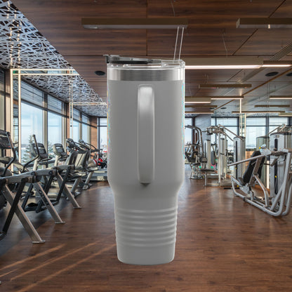 Insulated Travel Mug - Live Fit - 40oz Fitness Water Bottle - Gym Coffee Cup - Durable Travel Tumbler - Motivational Drinkware