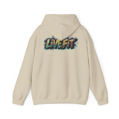 LIVE FIT Hoodie - Unisex Heavy Blend Sweatshirt - Fitness Gym Wear - Workout Apparel - S-5XL