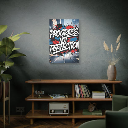Progress Not Perfection Canvas Wall Art - Motivational Home Decor