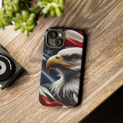 Patriotic Eagle American Flag Phone Case - Gift for Veterans - Independence Day - Memorial Day