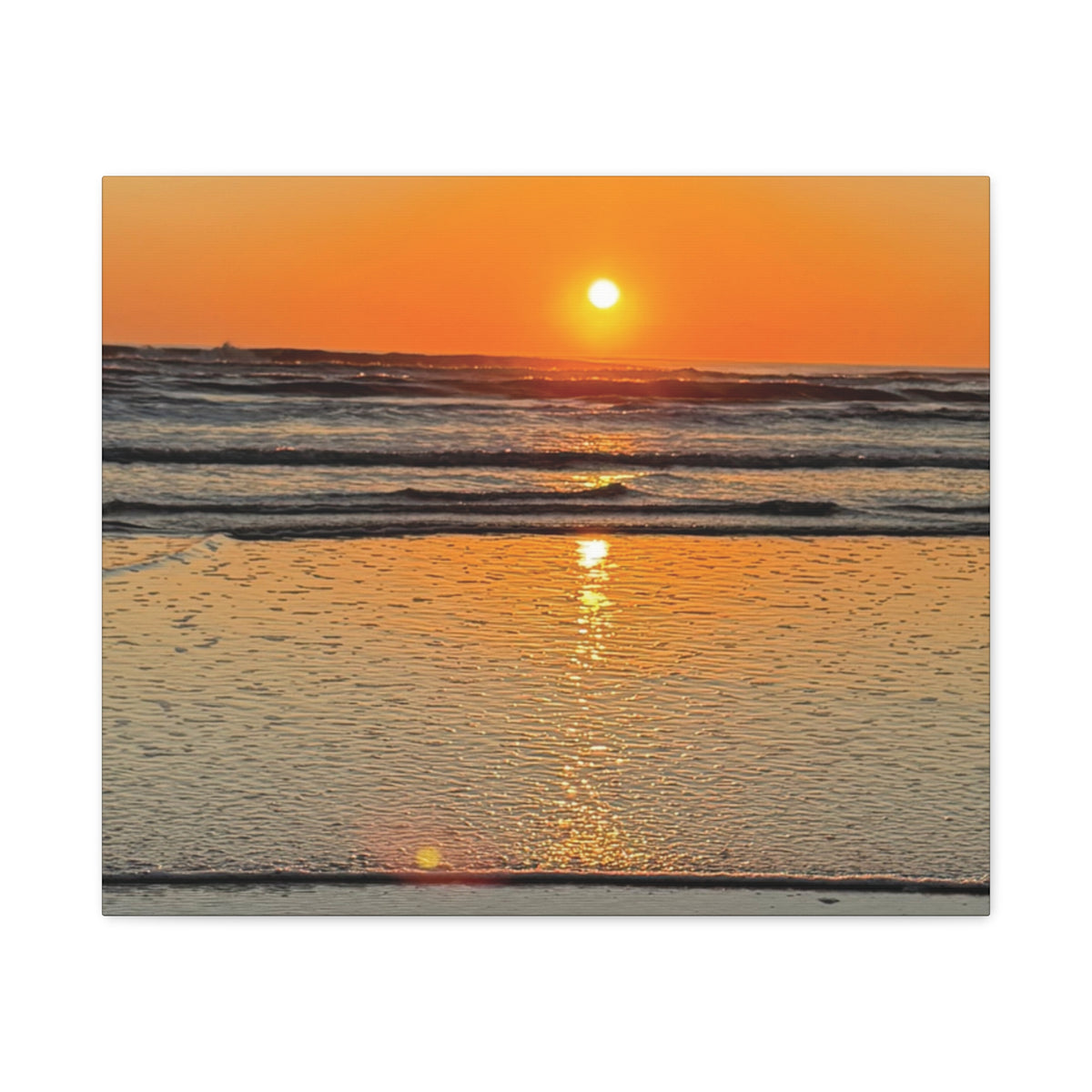 Sunset Beach Canvas Print, Ocean Decor, Wall Art, Home Decor, Coastal Artwork for Living Room