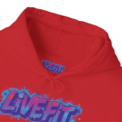 LIVE FIT Hoodie Sweatshirt - Motivational Fitness Pullover - Unisex Gym Hoodie - S-5XL