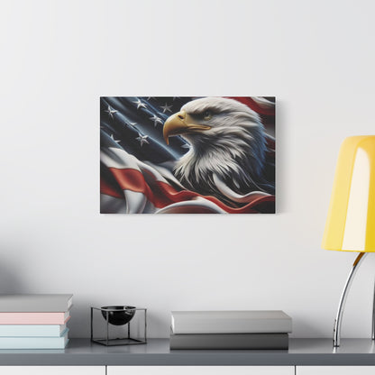 Patriotic Eagle Canvas Wall Art - American Flag Decor - Red White Blue - Gallery Wrapped - 27 Sizes - Veteran Gift