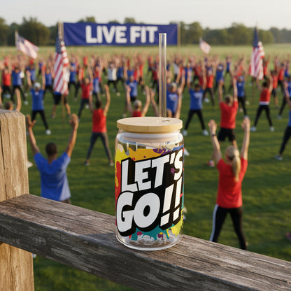 Let's Go!! Motivational Sipper Glass - 16oz Titan Plastic with Straw