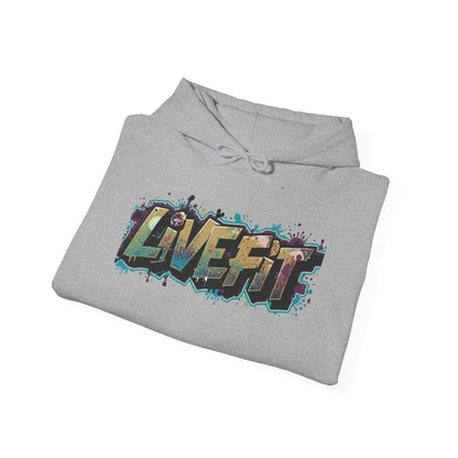 LIVE FIT Hoodie - Unisex Heavy Blend Sweatshirt - Fitness Gym Wear - Workout Apparel - S-5XL