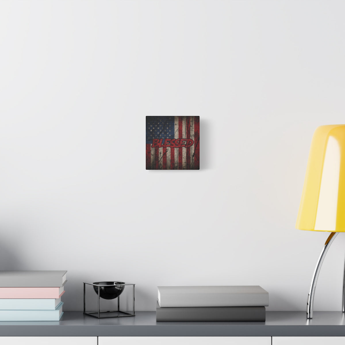 Blessed Canvas Wall Art - Vintage American Flag - Gallery Wrapped - Patriotic Americana Decor - Rustic Flag Art - 35 Sizes