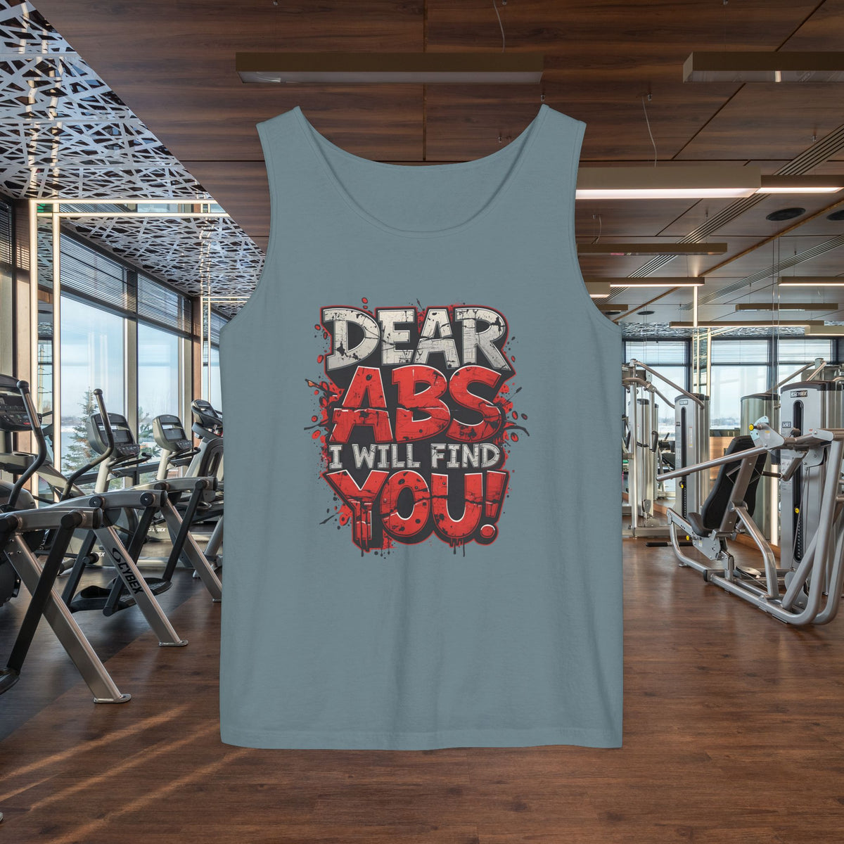 Dear Abs I Will Find You! - Garment-Dyed Tank Top - Funny Gym Tank - Unisex Fitness Apparel - XS-3XL