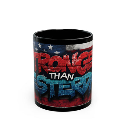 Stronger Than Yesterday! Motivational Mug - American Flag - 11oz/15oz
