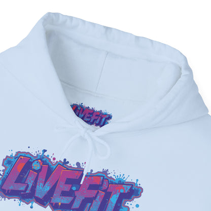 LIVE FIT Hoodie Sweatshirt - Motivational Fitness Pullover - Unisex Gym Hoodie - S-5XL