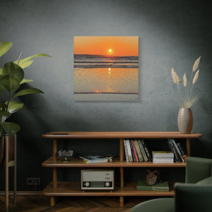 Sunset Beach Canvas Print, Ocean Decor, Wall Art, Home Decor, Coastal Artwork for Living Room