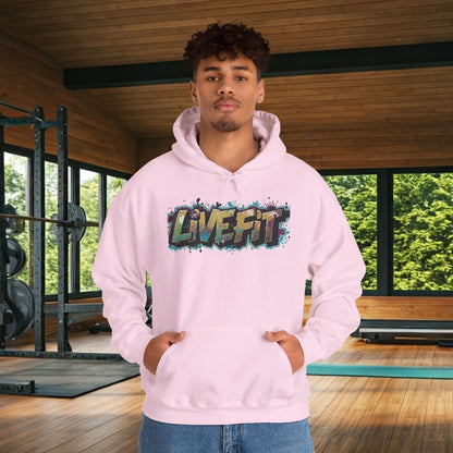 LIVE FIT Hoodie - Unisex Heavy Blend Sweatshirt - Fitness Gym Wear - Workout Apparel - S-5XL