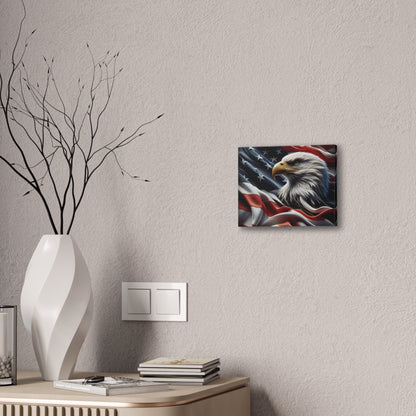 Patriotic Eagle Canvas Wall Art - American Flag Background - USA Decor