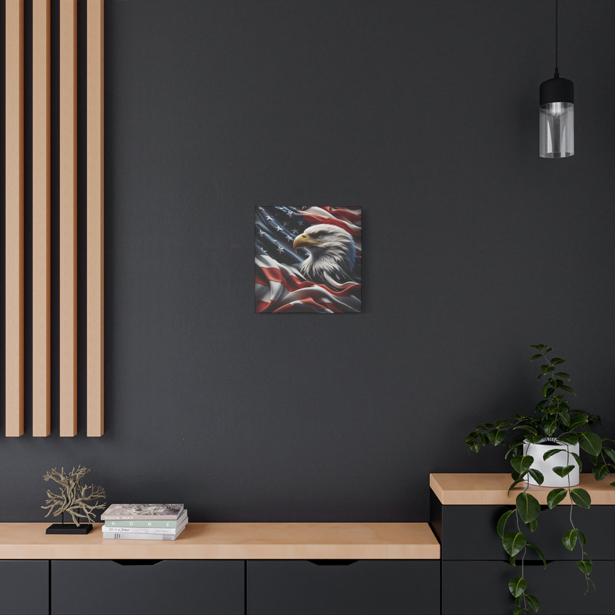 Patriotic Eagle Canvas Wall Art - American Flag Decor - Red White Blue - Gallery Wrapped - 27 Sizes - Veteran Gift